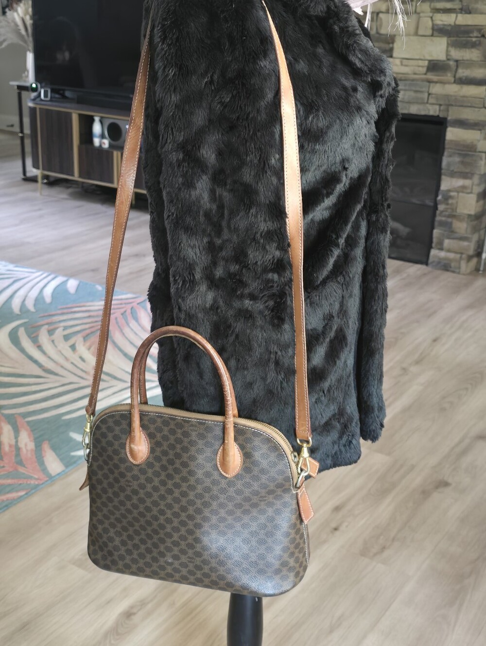 Authentic Celine Vintage Macadam Satchel Bag